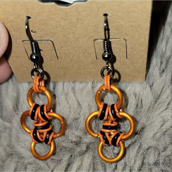 Chainmail Cross Earrings #E161  - Picture 1 of 4